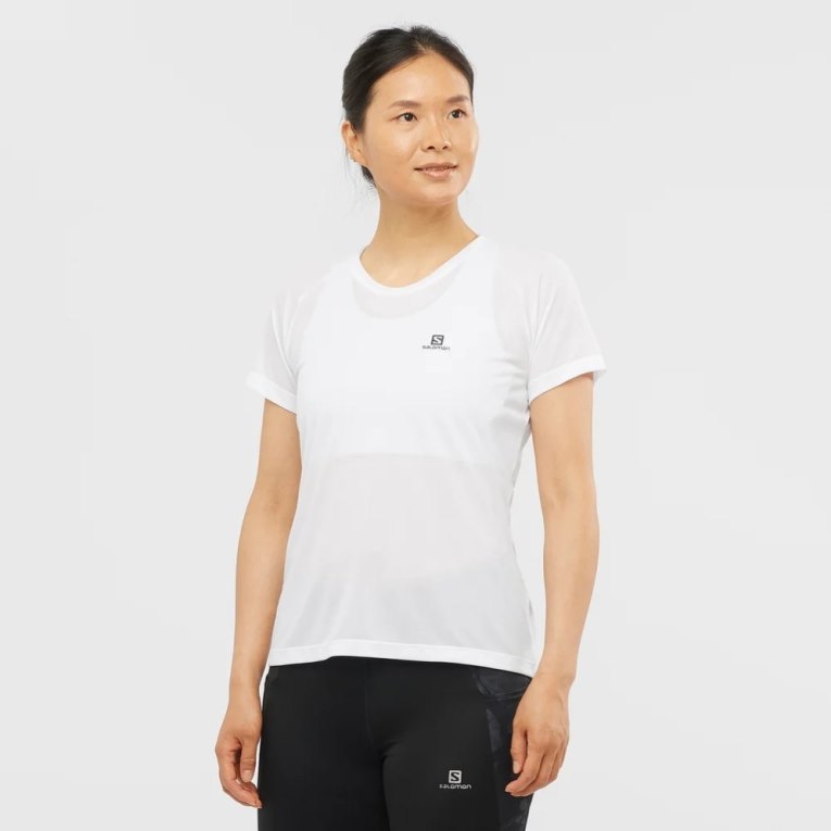 Camiseta Salomon Cross Rebel Curta Sleeve Feminino Branco | PT F15307